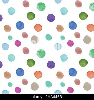 Watercolor multicolored circles drops of different sizes Stock Vector
