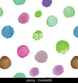 Watercolor multicolored circles drops of different sizes Stock Vector