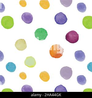 Watercolor multicolored circles drops of different sizes Stock Vector
