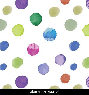 Watercolor multicolored circles drops of different sizes Stock Vector