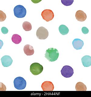 Watercolor multicolored circles drops of different sizes Stock Vector