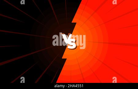 VS versus battle black and red screen. Game competition background. Vector eps Illustration Stock Vector
