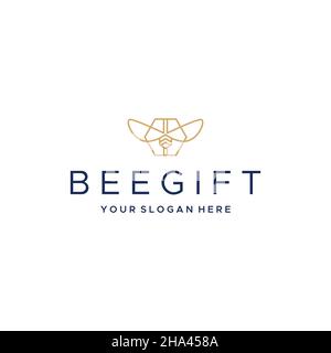 Modern flat letter mark BEE GIFT logo design Stock Vector