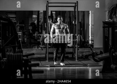 Torso of man with six pack abs. Workout and exercise abs, copy space. man  body Stock Photo - Alamy
