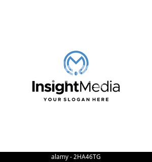 Modern initial M INSIGHT MEDIA logo design Stock Vector