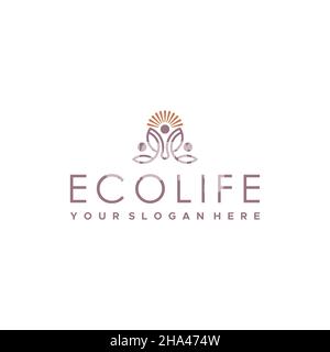 Modern flat letter mark ECO LIFE logo design Stock Vector