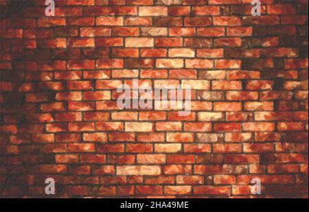 Red brickwork pastel oil watercolor vector eps Stock Vector