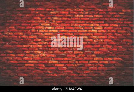 Red brickwork pastel oil watercolor vector eps Stock Vector