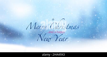 christmas card,lettering merry christmas and a happy new year Stock Photo