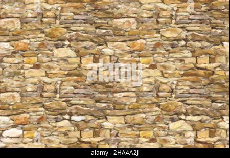 Stone masonry pastel oil watercolor vector eps Stock Vector
