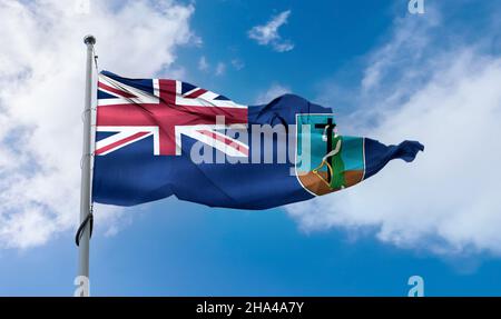 Montserrat flag - realistic waving fabric flag Stock Photo