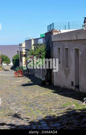 Street in the old town of Colonia Sacramento Stock Photo