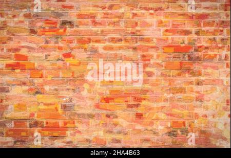 Red brickwork pastel oil watercolor vector eps Stock Vector