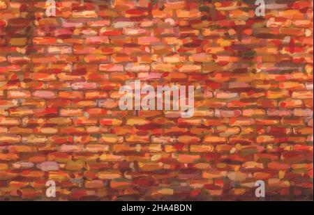 Red brickwork pastel oil watercolor vector eps Stock Vector
