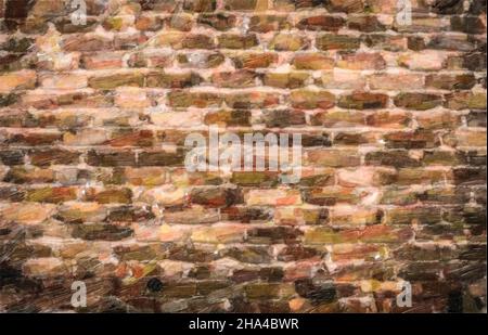 Stone masonry pastel oil watercolor vector eps Stock Vector