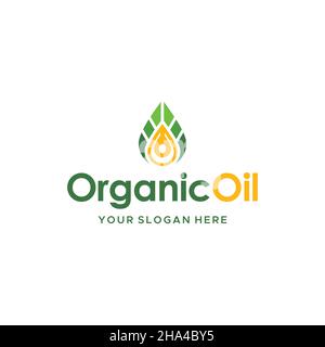 Modern colorful ORGANIC OIL leaves logo design Stock Vector