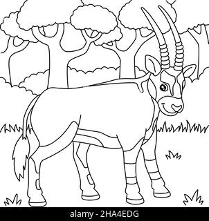 Oryx Coloring Page Vector Illustration Stock Vector Image &amp; Art - Alamy