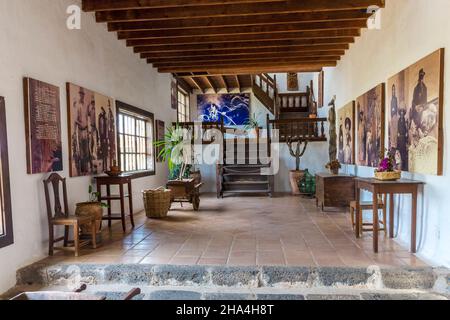exhibition room,museum building,museo agricola el patio,open-air museum,founded in 1845,tiagua,lanzarote,canary islands,spain,europe Stock Photo
