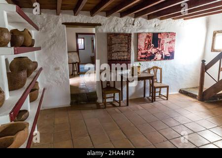exhibition room,museo agricola el patio,open-air museum,founded in 1845,tiagua,lanzarote,canary islands,spain,europe Stock Photo