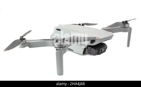 Gray drone isolated on white background. Stock Photo