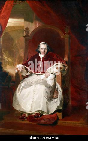 Pope Pius VII (1742-1823) by Sir Thomas Lawrence (1769-1830), oil on canvas, 1819 Stock Photo