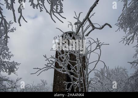 The Kaiser Wilhelm Tower in the Eifel on a cold winter day Stock Photo