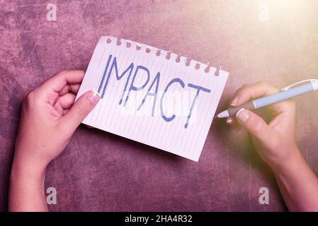 Forcibly Contact Writing displaying text Impact. Business idea action of one object ...