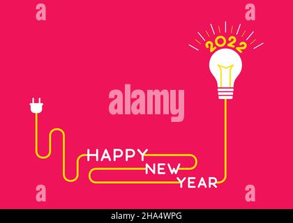 Happy new year 2022 greeting design with creative concept Stock Vector