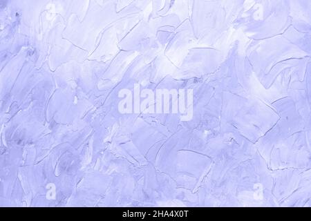 Very peri, lilac, blue gradient paints on textured background. Gently with paint strokes. Spring or summer backdrop. Pastel. Copy space Stock Photo