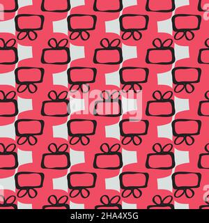 simple graphic gift boxes seamless vector pattern Stock Vector