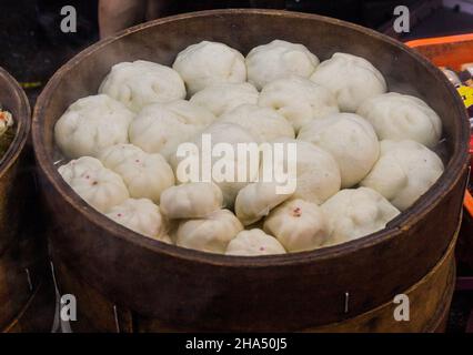 Dumplings on a market in Sibu, Sarawak, Malaysia Stock Photo