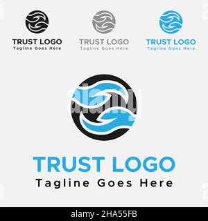 Blue And Black color trust Logo. Simple Trust logo. Stock Vector