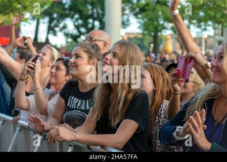 stockholm sweden July 7  - 2016 music festival audience to a concert with morgan heritage at tivolit grona lund in stockholm - sweden Stock Photo