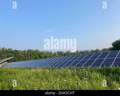 solar panels generating electric power,kingston,ny state,usa Stock Photo