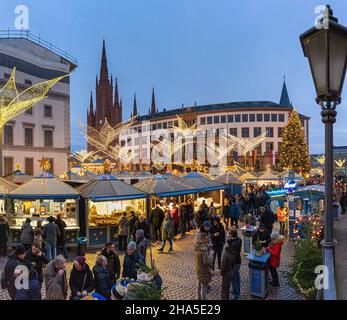 christmas market in wiesbaden,hessen,germany Stock Photo