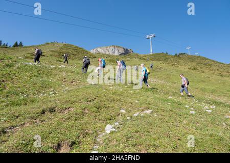 austria,kleinwalsertal,hiking trail,ascent to hohen ifen. Stock Photo