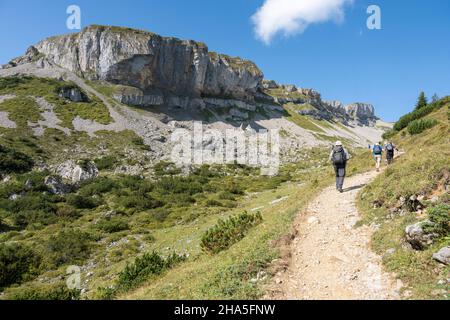 austria,kleinwalsertal,hiking trail,ascent to hohen ifen. Stock Photo