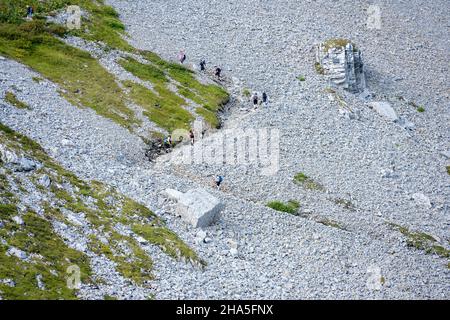 austria,kleinwalsertal,hiking trail,ascent to hohen ifen. Stock Photo