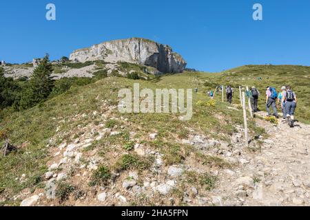 austria,kleinwalsertal,hiking trail,ascent to hohen ifen. Stock Photo