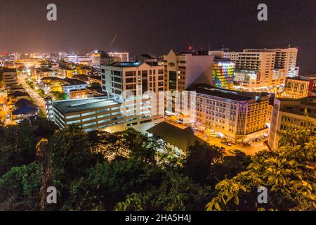 Night view of Kota Kinabalu skyline, Sabah, Malaysia Stock Photo