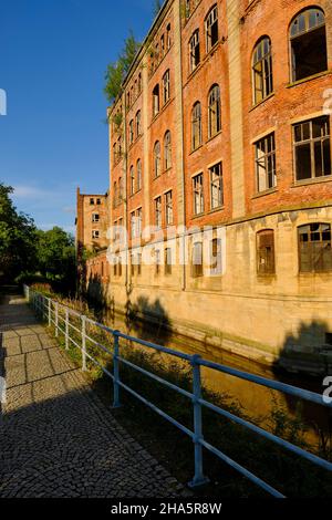 industrial ruins of the former veb zitza zeitz am mühlgraben,burgenlandkreis,saxony-anhalt,germany Stock Photo