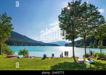 walchensee (lake walchen),beach in upper bavaria,bavaria,germany Stock Photo