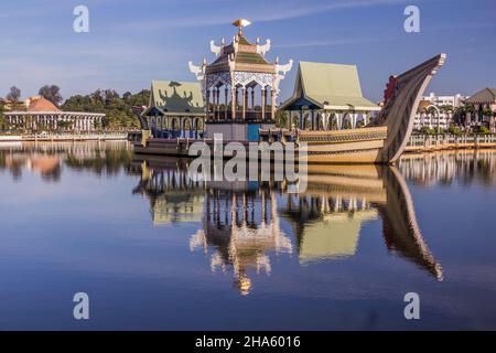 Replica of a royal barge in Bandar Seri Begawan, Brunei Stock Photo