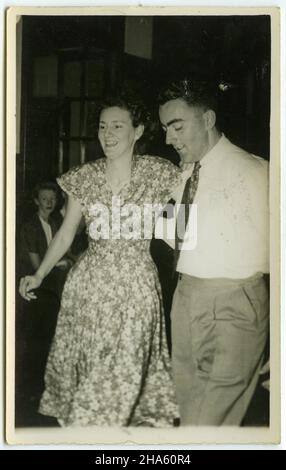 Photograph of a couple at Cloudland Ballroom in Brisbane, Australia, circa 1950. McKechnie family collection. Stock Photo