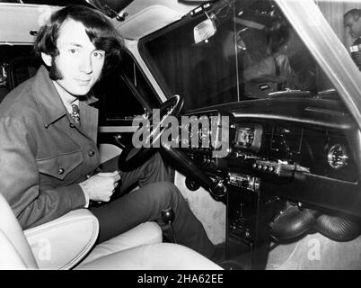July 3, 1967 - London, England, U.K. - Singer of The Monkees MIKE NESMITH and his new Mini Cooper (the most expensive one ever) at a hotel near London Airport.  (Credit Image: © Keystone Press Agency/ZUMA Wire)