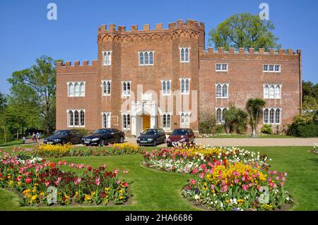 Hertford Castle Gatehouse and grounds, Hertford, Hertfordshire, England, United Kingdom Stock Photo