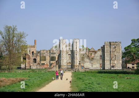 Cowdray House Tudor Mansion ruins, Midhurst, West Sussex, England, United Kingdom Stock Photo