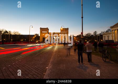 tourists in front of the polyphies on koenigsplatz in munich Stock Photo