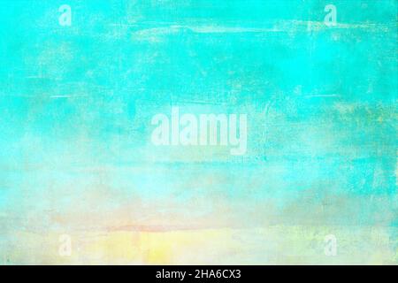 Aquamarine painted canvas backdrop, pastel colored abstract background or texture Stock Photo