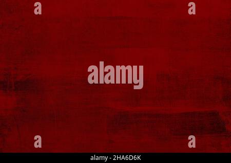 Dark red painted canvas backdrop grungy background or texture Stock Photo